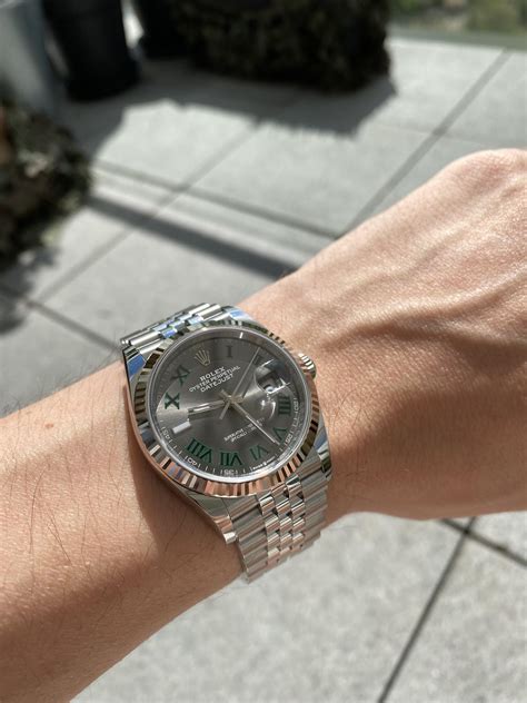 rolex datejust 36 wimbledon replica review|rolex wimbledon 36mm price.